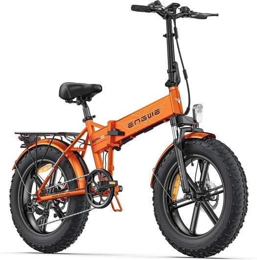 EP-2 Pro Vélo électrique Pliable 20" × 4.0 Fat Bike Electrique 7 Vitesses avec Batterie Amovible 48V 13Ah Autonomie 120km Tout-Terrain & VTT & Plage & Neige Orange 1